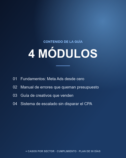 Meta Ads Desde Cero — contenido: 4 módulos